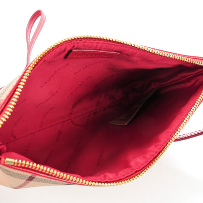 Burberry Haymarket Check Small Peyton Crossbody Clutch Bag Bright Rose 5 of 8