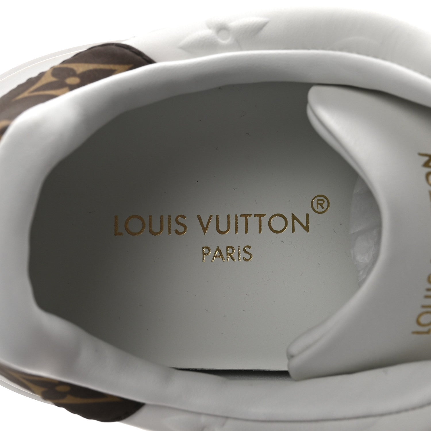 Louis Vuitton Lambskin Embossed Monogram Time Out Sneakers 39.5 White 8 of 9