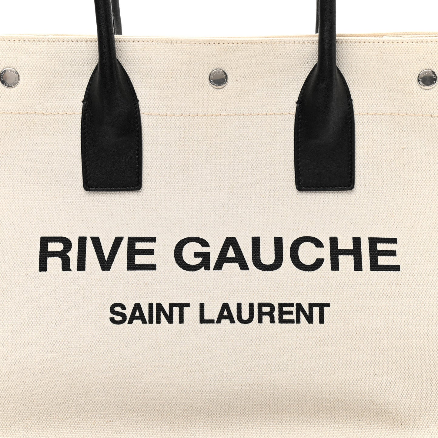Linen Calfskin Small Rive Gauche Tote Greggio Natural