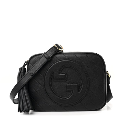 Gucci Sakai Be Green Calfskin Diagonal Stitched Small Blondie Shoulder Bag Black 1 of 10
