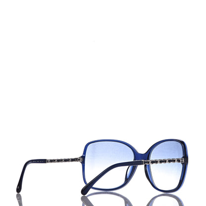 Chanel Lambskin Square Chain Sunglasses 5210-Q Blue 4 of 8