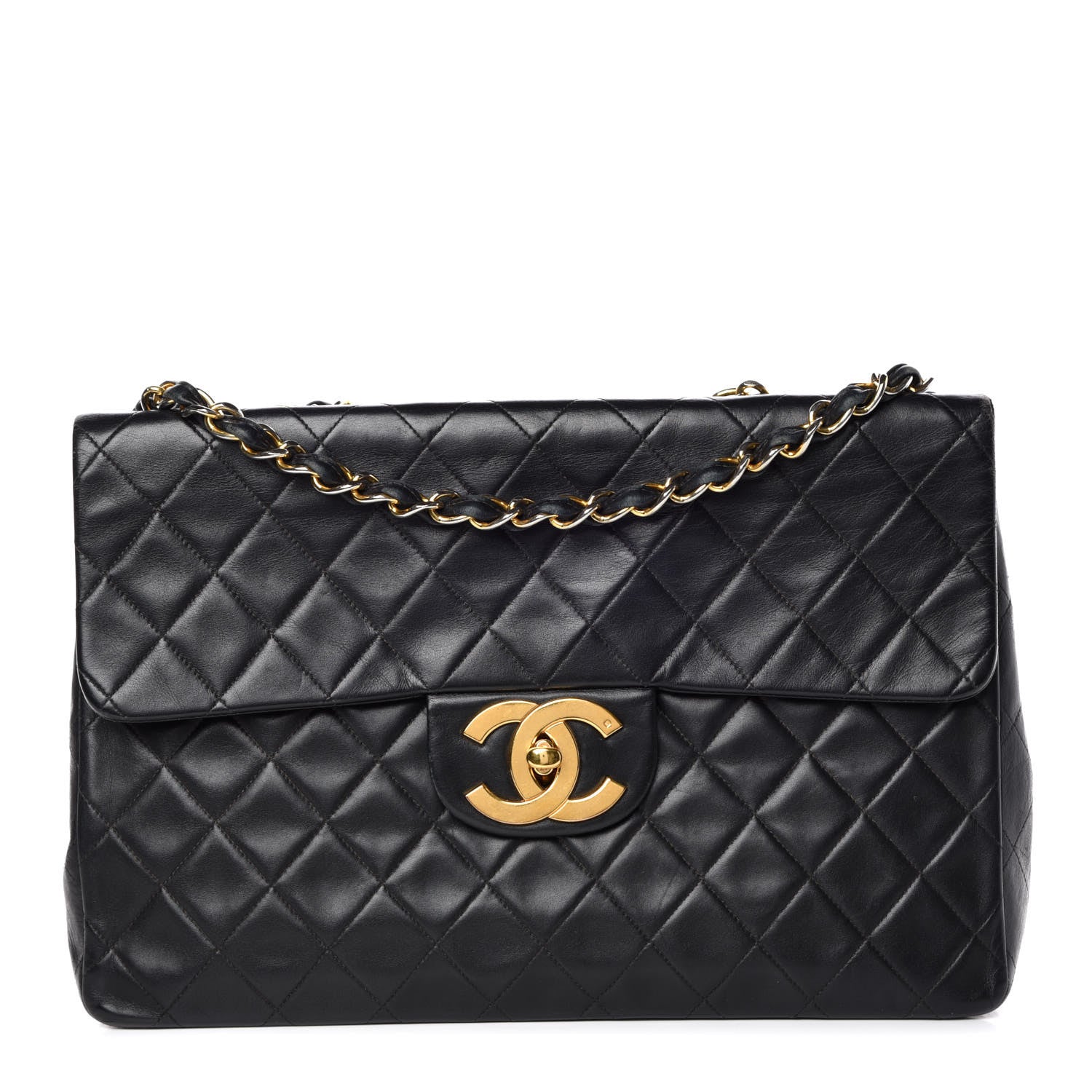 Chanel Lambskin Quilted XL Jumbo Single Flap Black 1 of 23