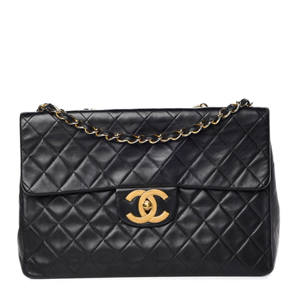 Chanel Lambskin Quilted XL Jumbo Single Flap Black 1 of 23