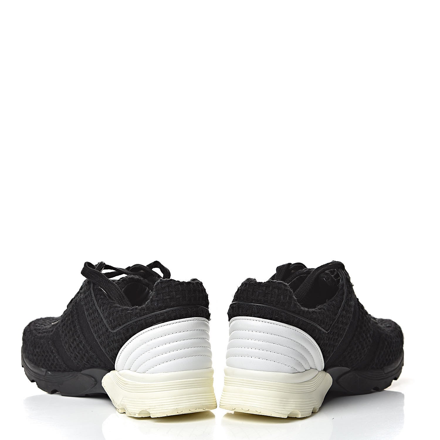 Chanel Tweed Calfskin Sneakers 38.5 Black 7 of 14