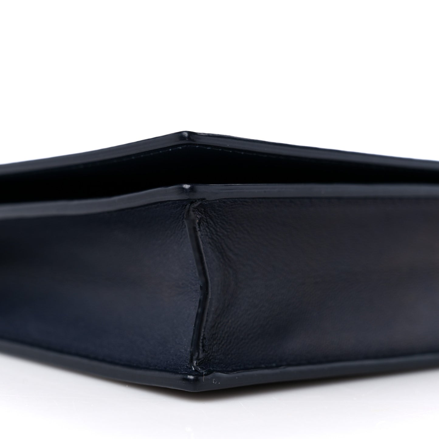 Smooth Lambskin Frame Evening Chain Clutch Terracotta Navy