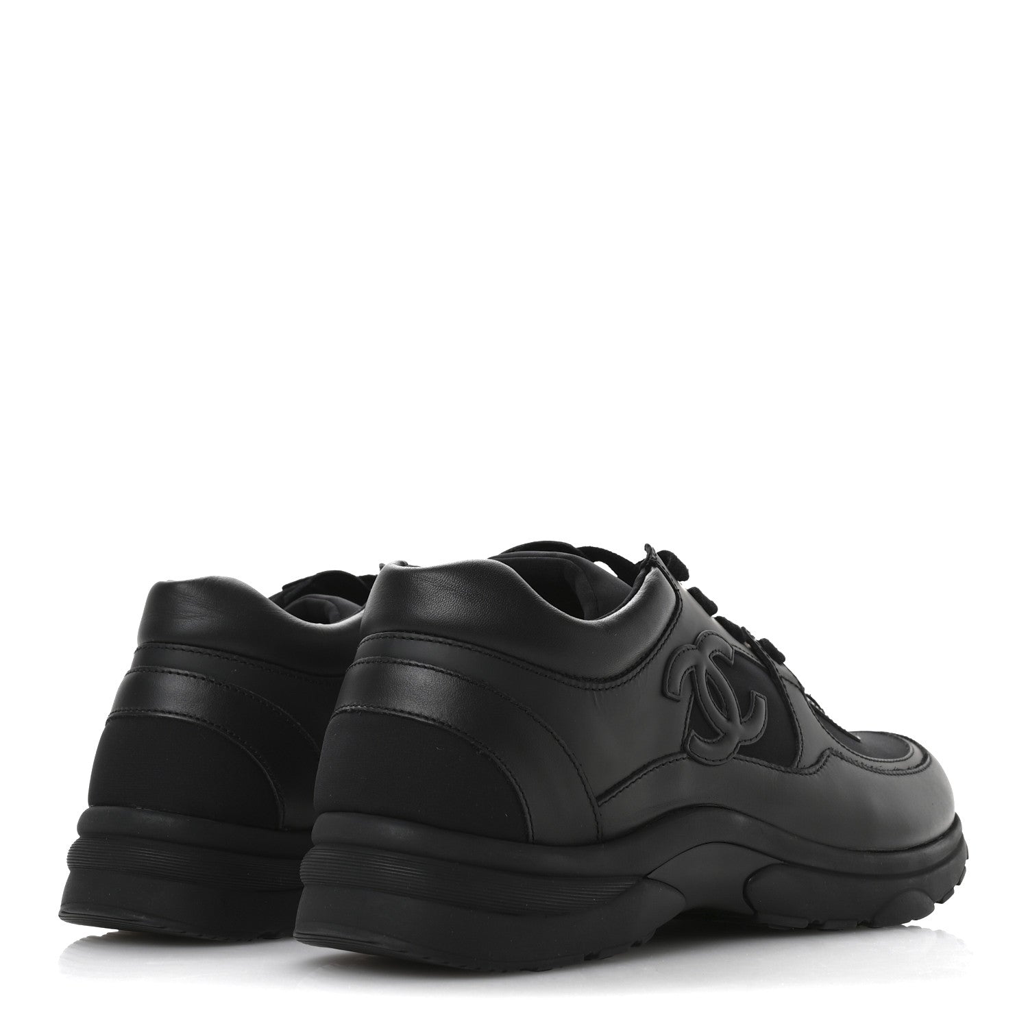 Chanel Calfskin Lambskin CC Uniform Sneakers 42 Black 5 of 8