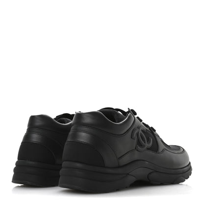 Chanel Calfskin Lambskin CC Uniform Sneakers 42 Black 5 of 8