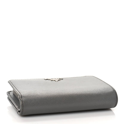 Prada Saffiano Metal Compact Wallet Marmo 4 of 11