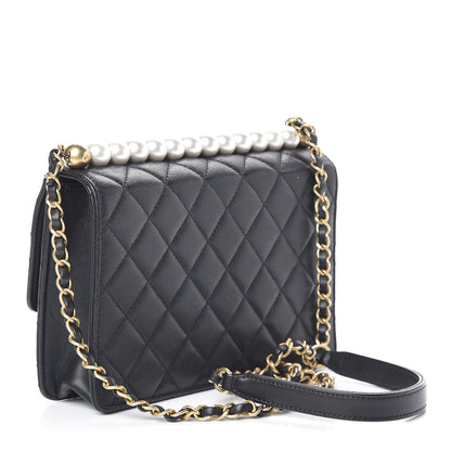 Chanel Lambskin Quilted Small Chic Pearls Flap Black 3 of 15