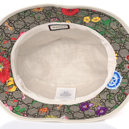 Gucci GG Supreme Monogram Flora Fedora Hat L White 6 of 8