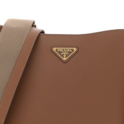 Prada Soft Grain Calfskin Shoulder Bag Caramel 8 of 10