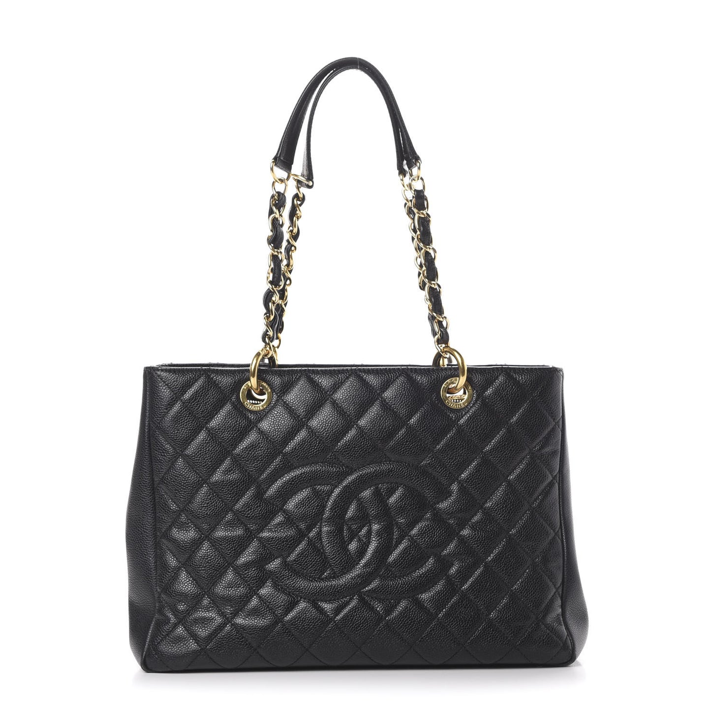 Caviar Quilted Grand Shopping Tote GST Black