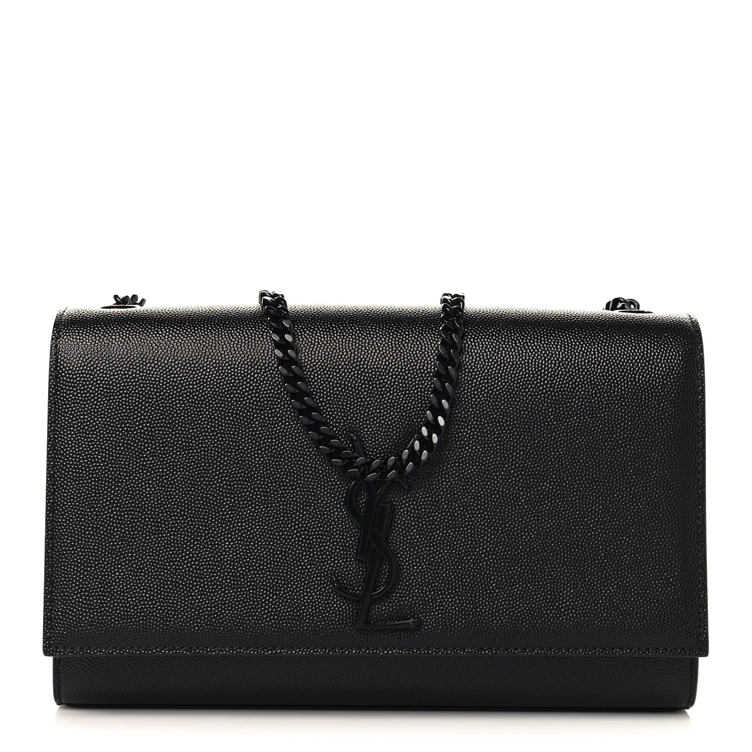 Saint Laurent Grain De Poudre Medium Classic Monogram Monochrome Kate Satchel Black 1 of 9