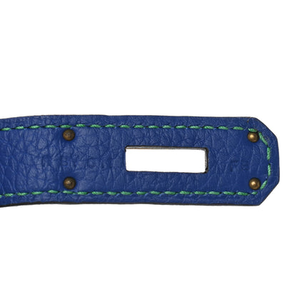 Hermes Togo Bi Color Horseshoe Birkin 35 Bamboo Bleu Electrique 5 of 11
