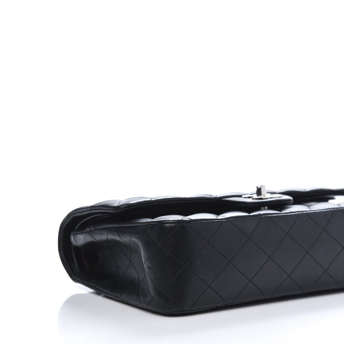 Lambskin Quilted Medium Double Flap Black