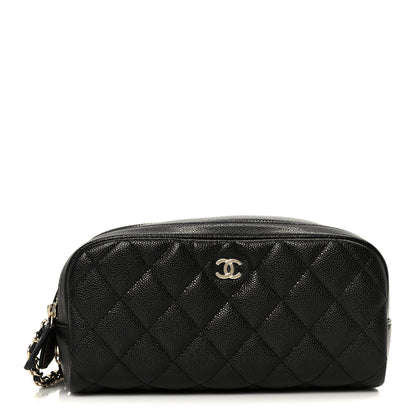 Chanel Caviar Quilted Toiletry Case With Chain Black 1 of 9