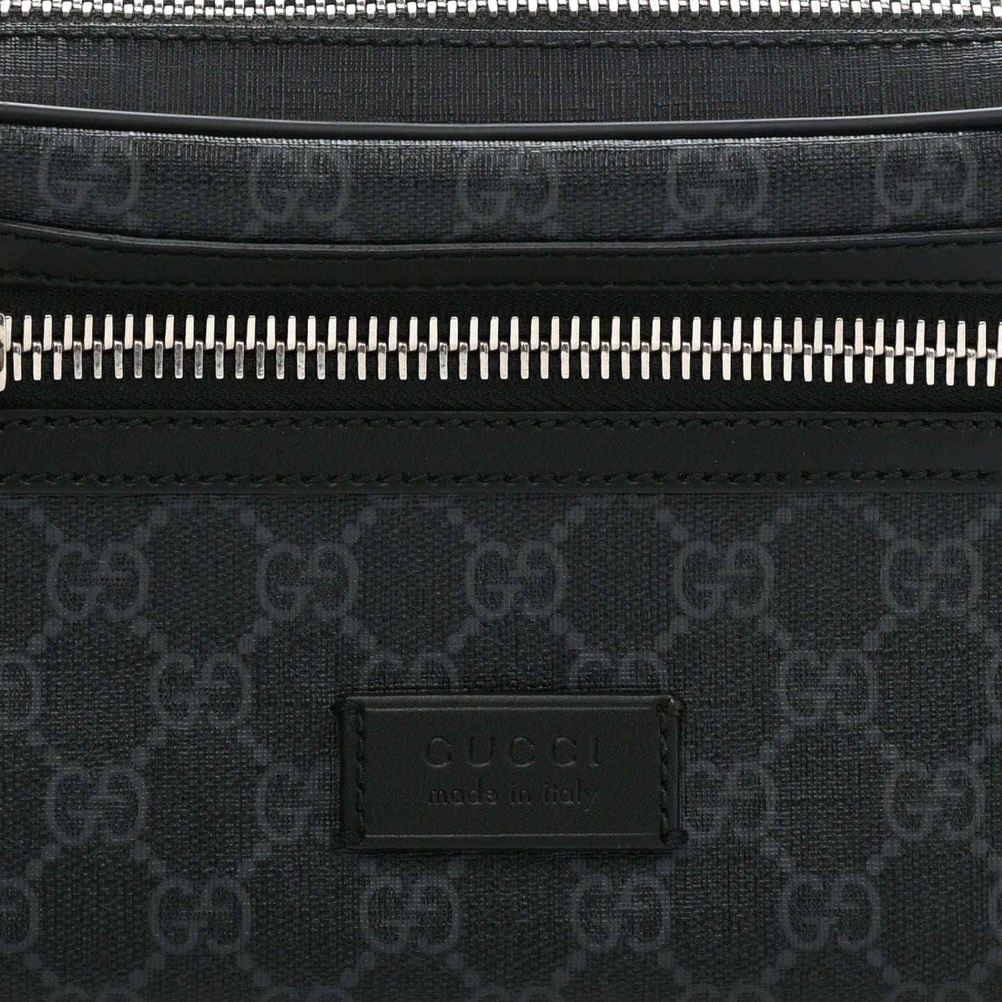 Soft GG Supreme Monogram Web Belt Bag Black Grey