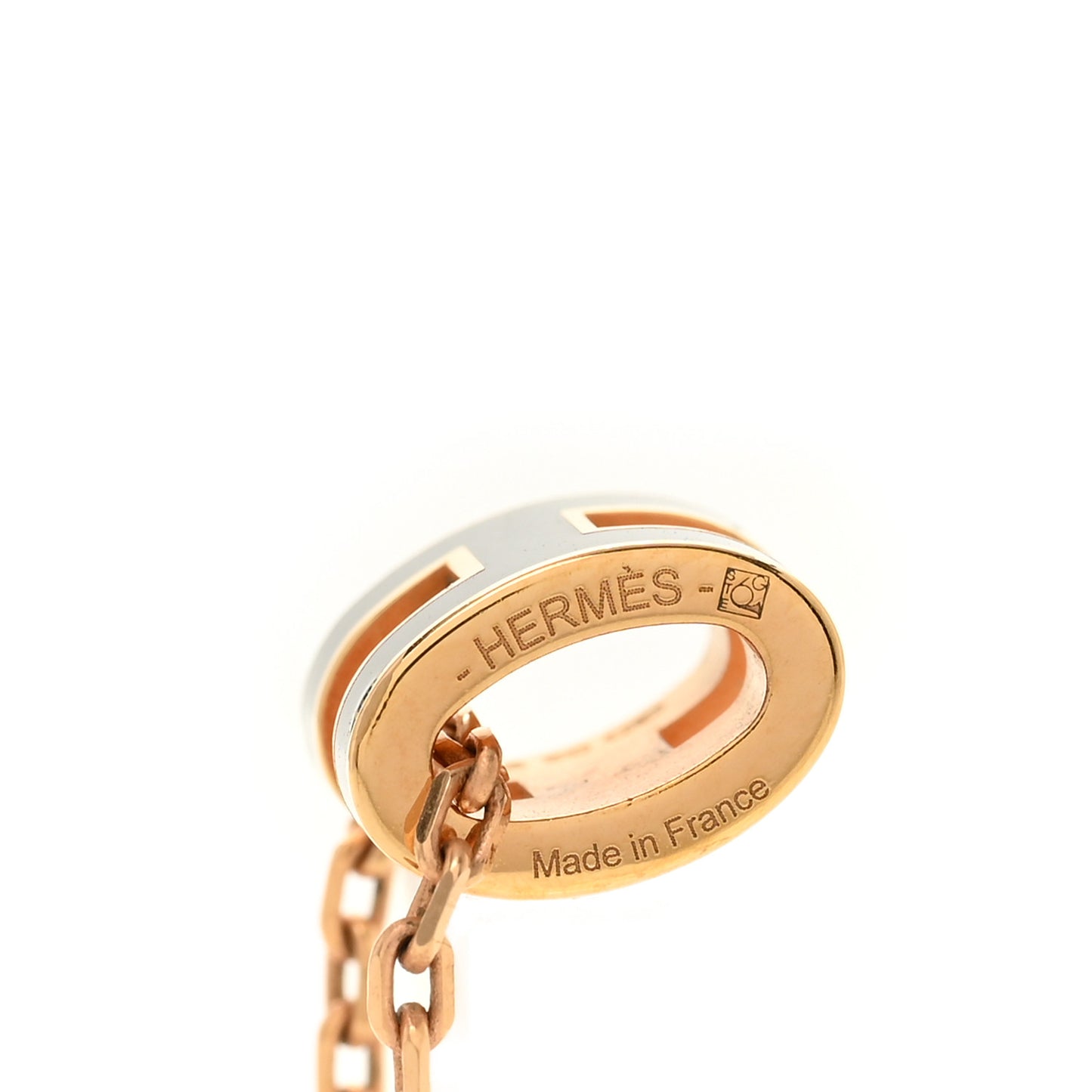 Lacquered Rose Gold Mini Pop H Pendant Necklace Black