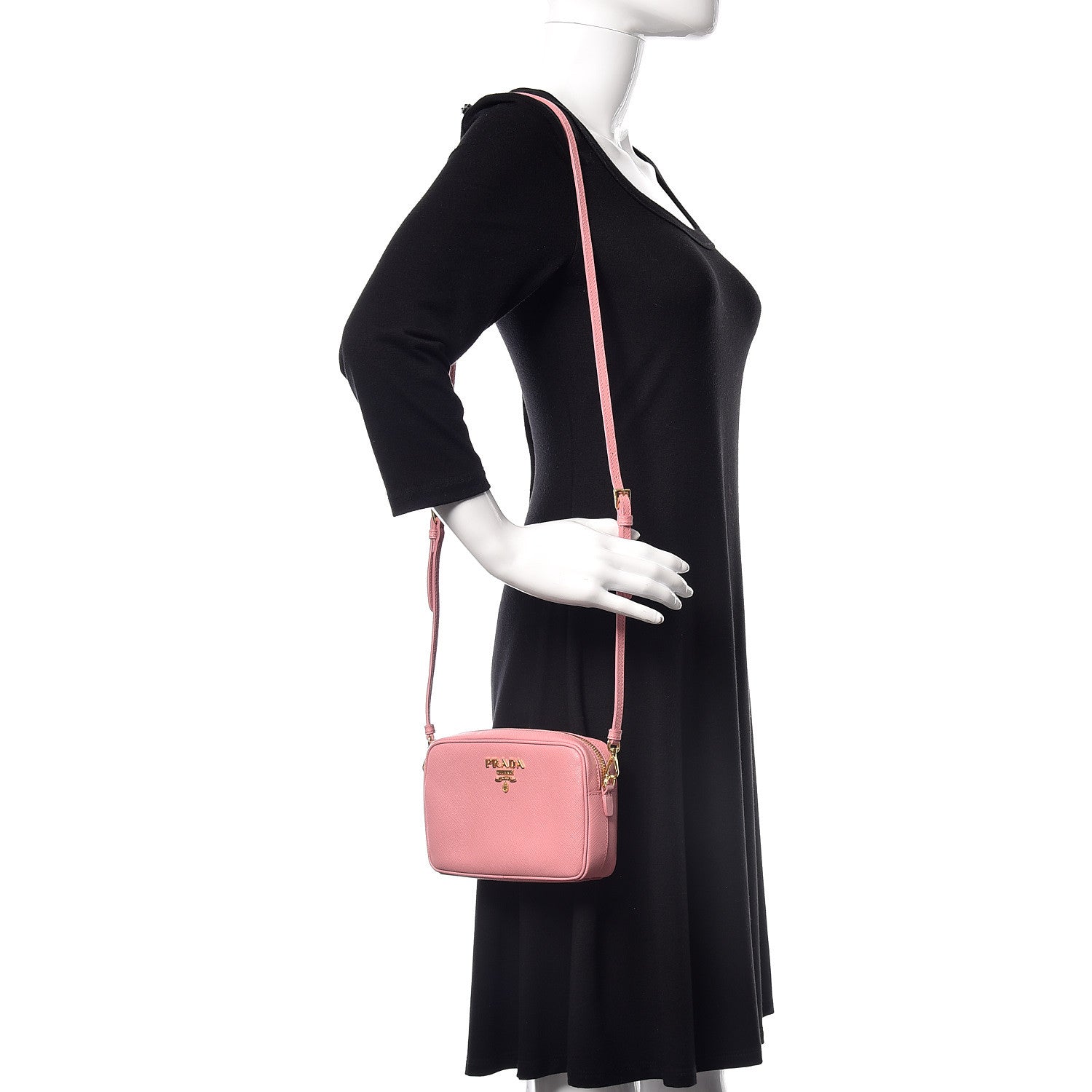 Prada Saffiano Mini Camera Crossbody Bag Petalo 2 of 8