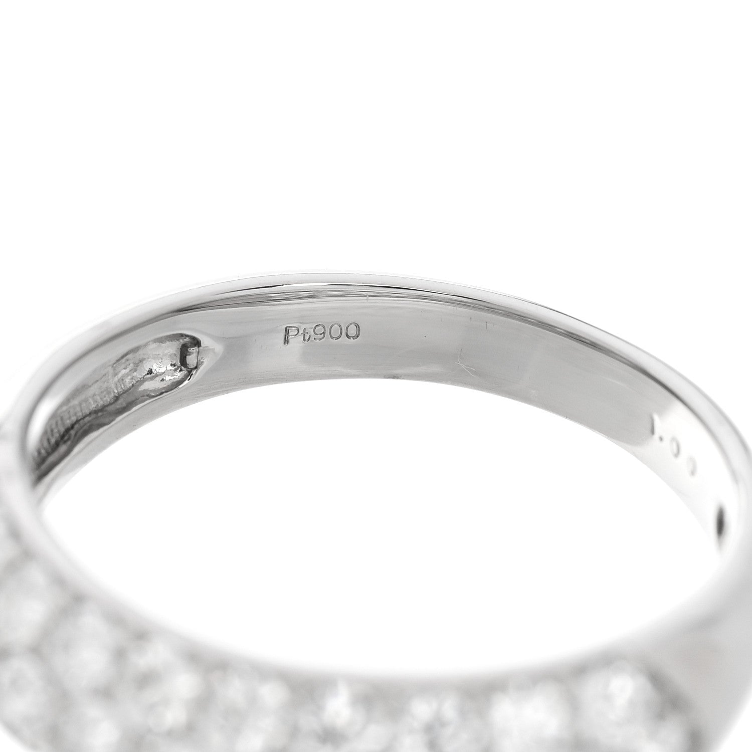 Parker & West by FASHIONPHILE Platinum Diamond 1.00ctw Three Row Half Eternity Band Ring 49 5 4 of 5