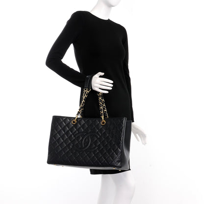 Chanel Caviar Quilted XL Grand Shopping Tote GST Black 2 of 11