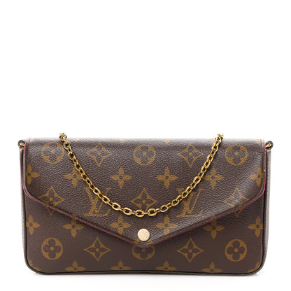 Louis Vuitton Monogram Pochette Felicie Chain Wallet Fuchsia 1 of 11