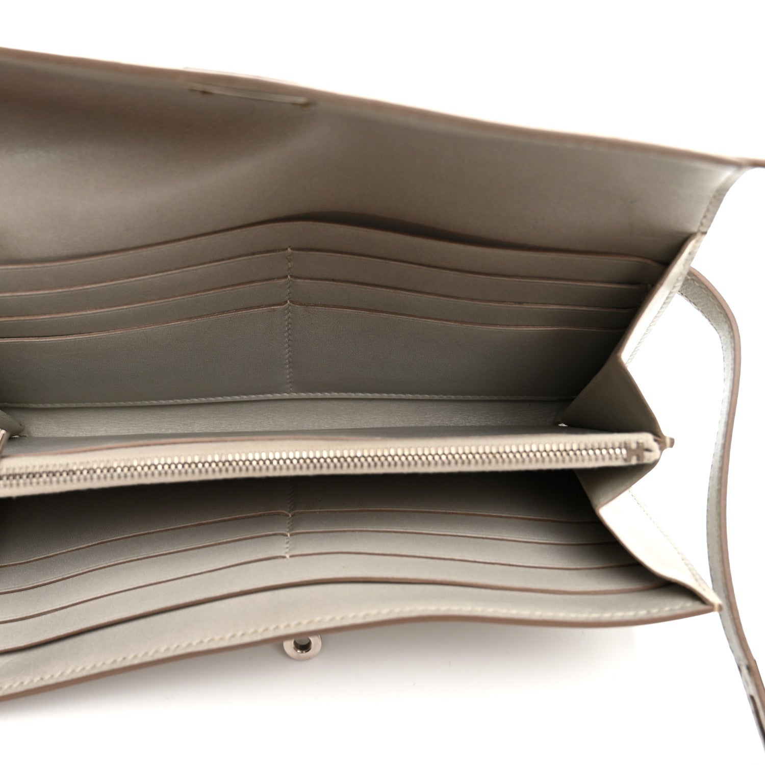 Hermes Box Guilloche Kelly Longue Wallet Gris Perle 5 of 12