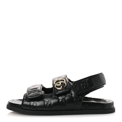 Gucci Guccissima GG Embossed Womens Sandals 37 Black 1 of 15
