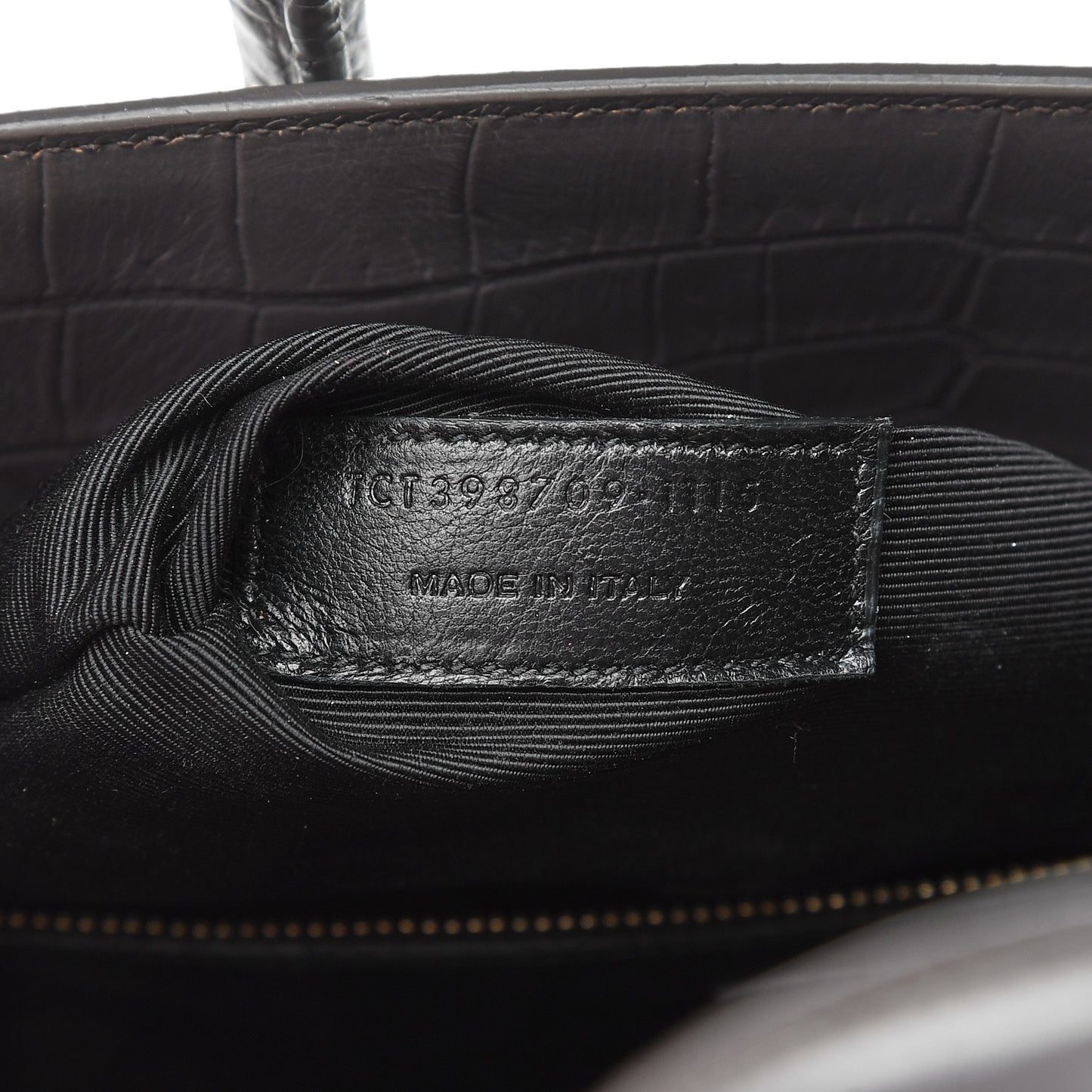 Calfskin Crocodile Embossed Small Sac De Jour Earth