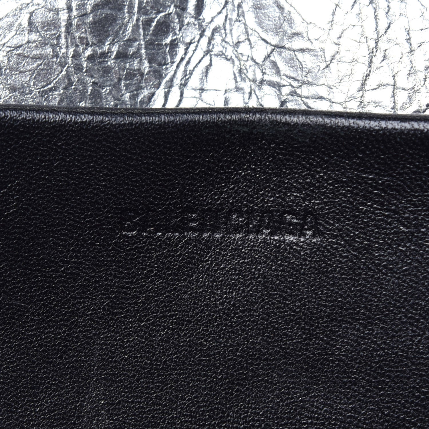 Balenciaga Metallic Arena Calfskin Logo Matelasse M BB Round Shoulder Bag Argent 6 of 8