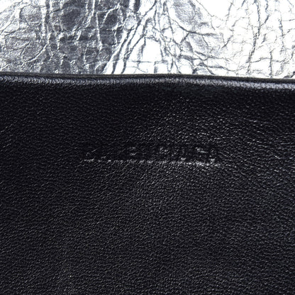 Balenciaga Metallic Arena Calfskin Logo Matelasse M BB Round Shoulder Bag Argent 6 of 8