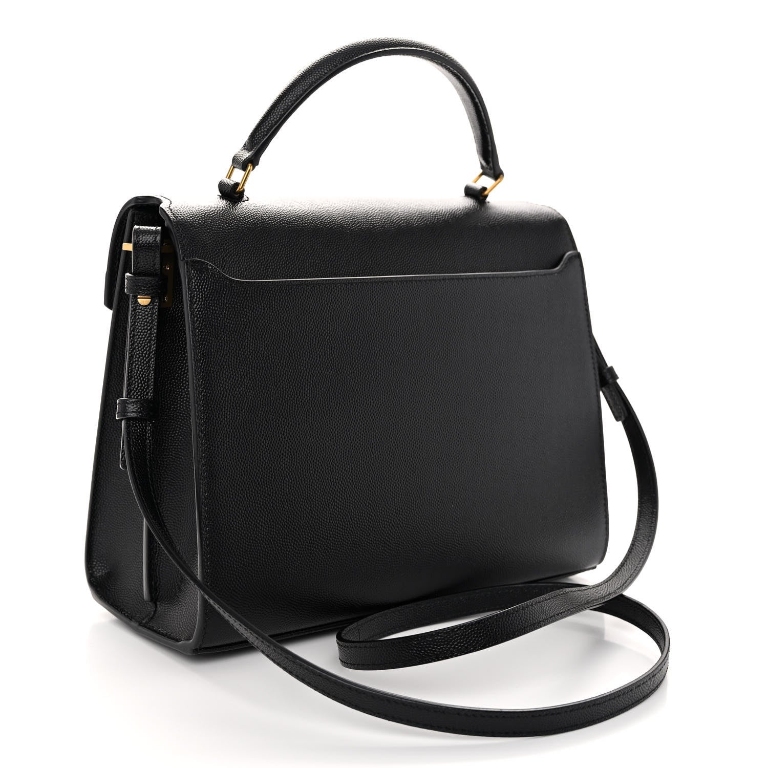 Saint Laurent Grain de Poudre Medium Classic Monogram Cassandra Top Handle Black 3 of 10