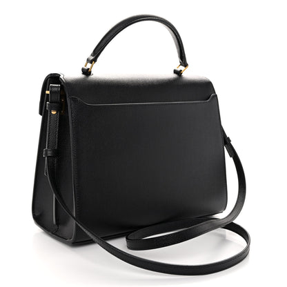 Saint Laurent Grain de Poudre Medium Classic Monogram Cassandra Top Handle Black 3 of 10