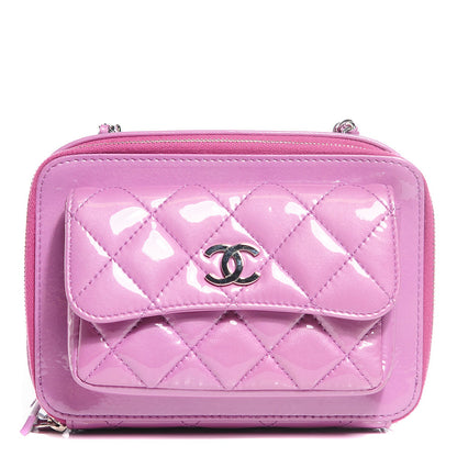 Chanel Patent Quilted Small Pocket Box Camera Case Purple 1 of 7
