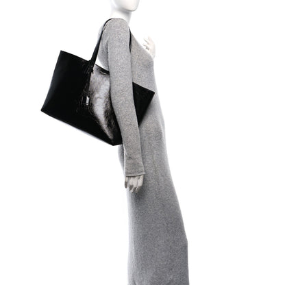 Saint Laurent Textured Patent Large Shopping Tote Black 2 of 11