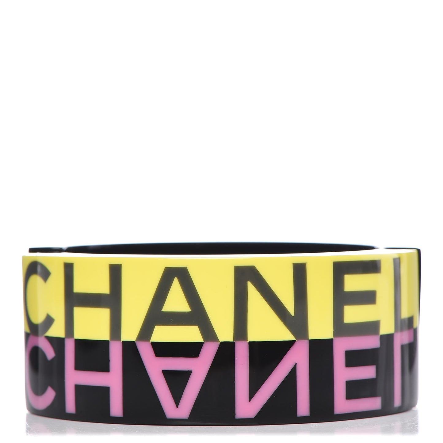 Resin CC Cuff Bracelet Black Yellow Pink
