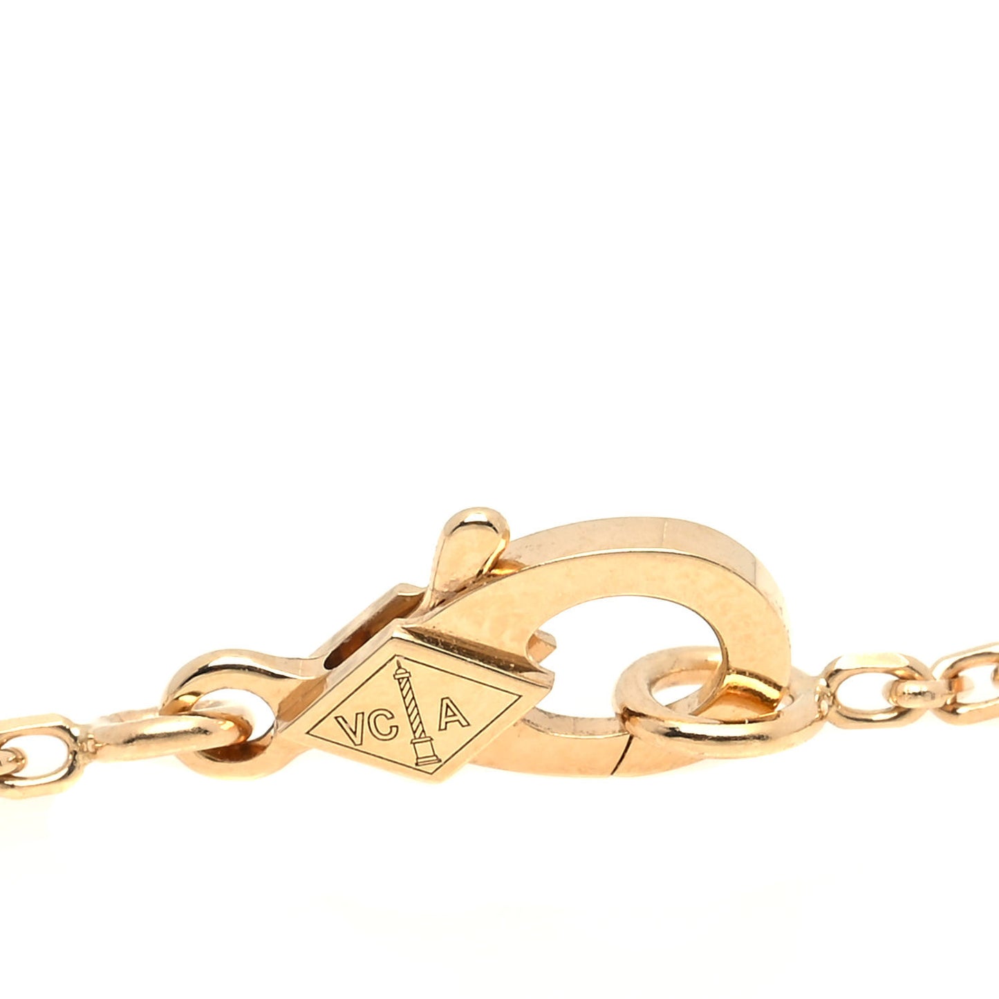 18K Yellow Gold Mother of Pearl Vintage Alhambra Pendant Necklace