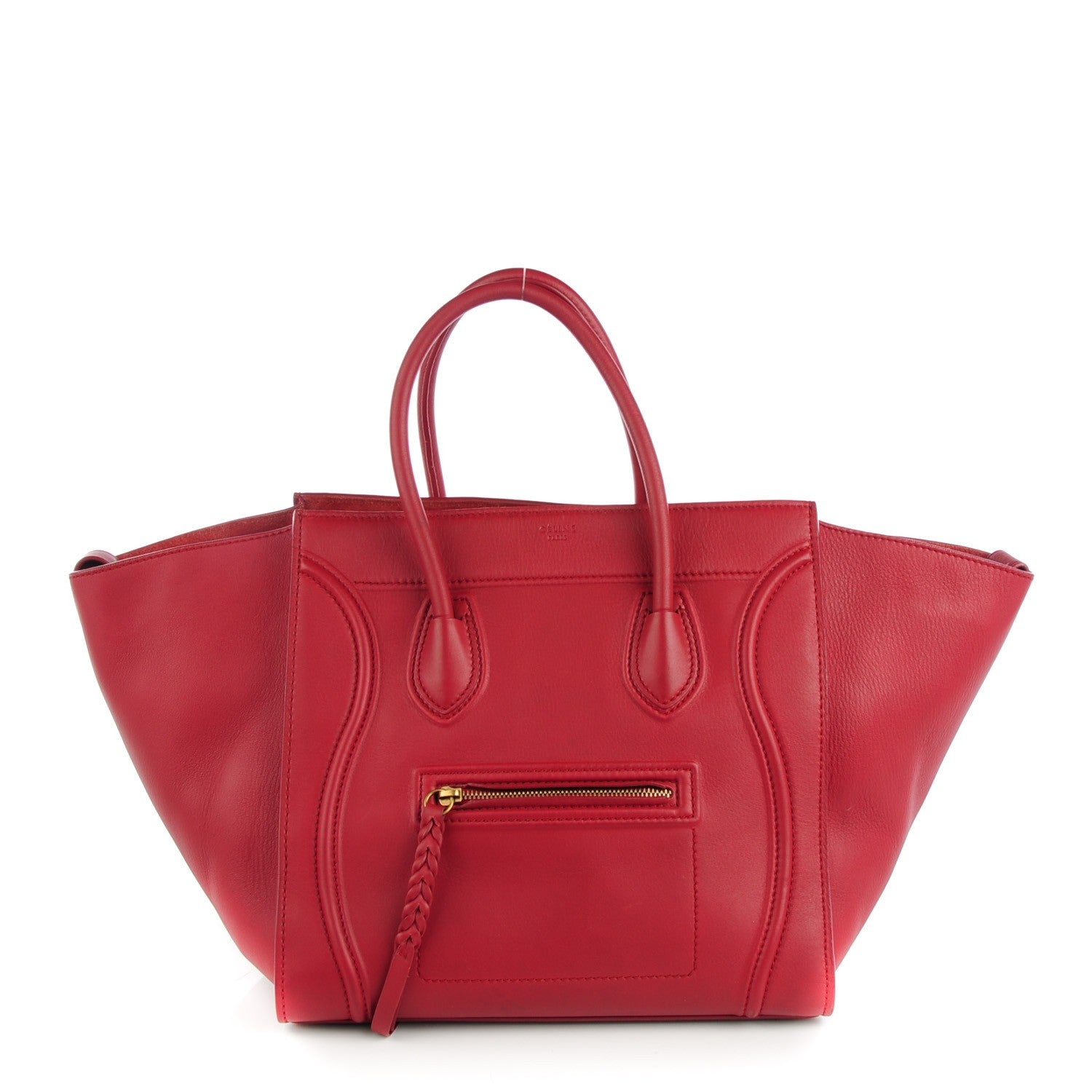 Celine Supple Calfskin Medium Phantom Luggage Red 1 of 8