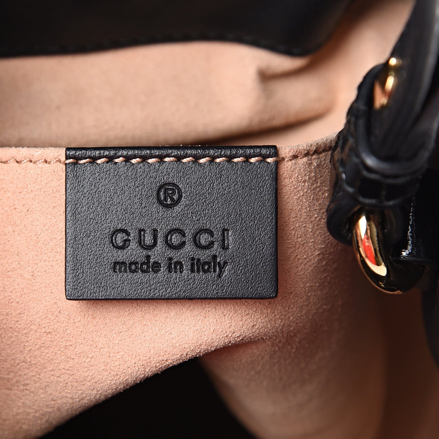 Gucci Suede Patent Web Small Ophidia Bucket Bag Black 5 of 9