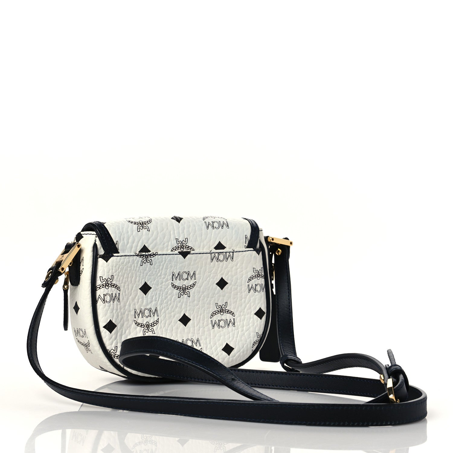 MCM Visetos Mini Heritage Crossbody White Marine 3 of 9