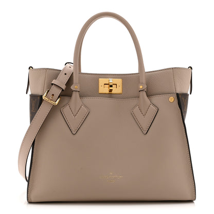 Louis Vuitton Calfskin Monogram On My Side MM Greige 1 of 9