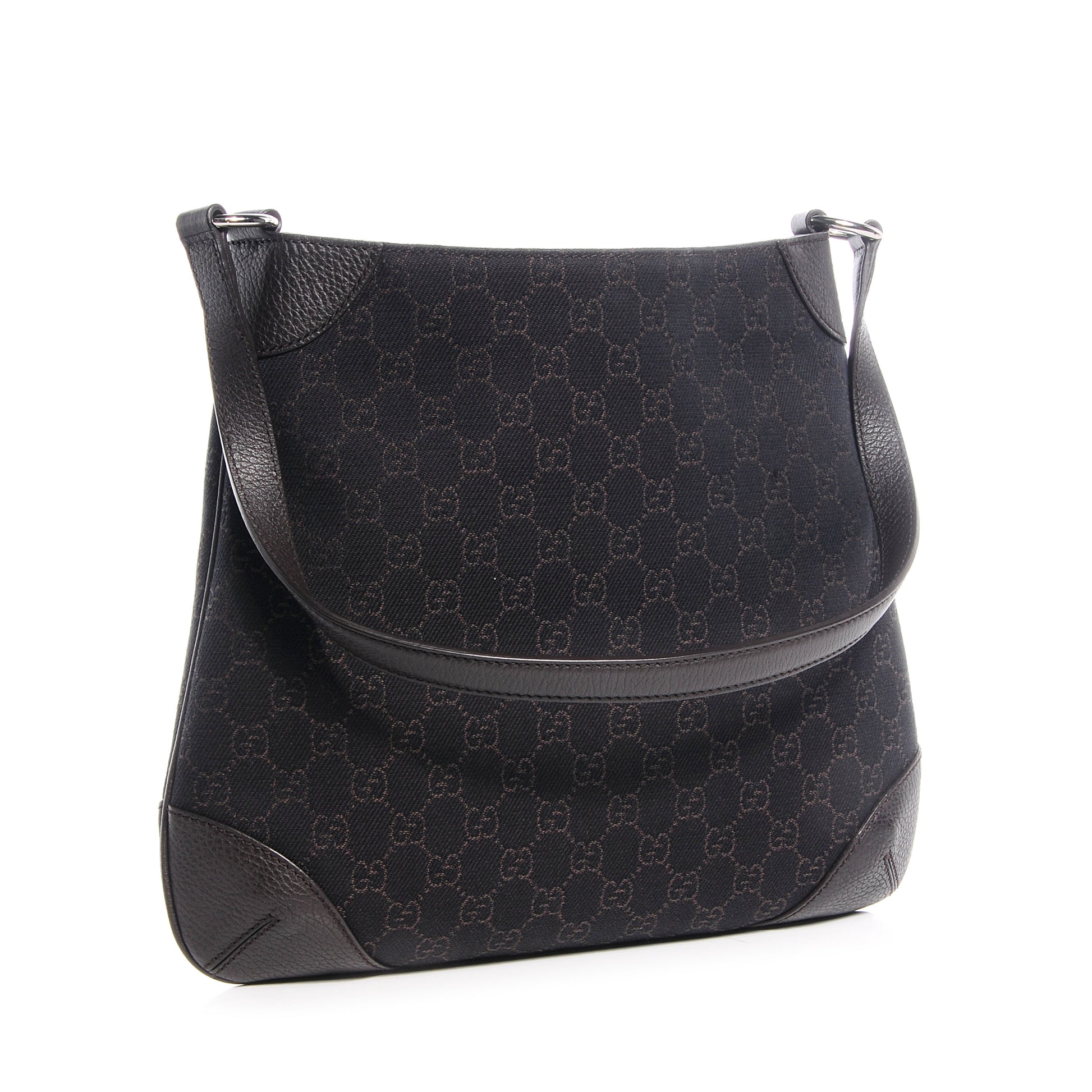 Gucci Denim Signature GG Shoulder Bag Brown 3 of 7