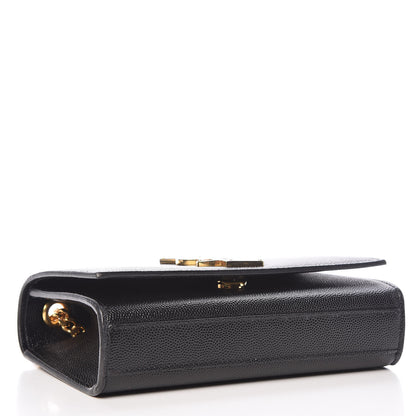 Saint Laurent Grain De Poudre Small Monogram Kate Satchel Black 4 of 12