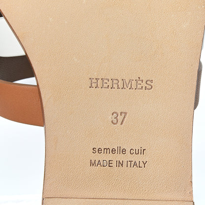 Hermes Calfskin Amore Sandals 37 White Natural 7 of 11