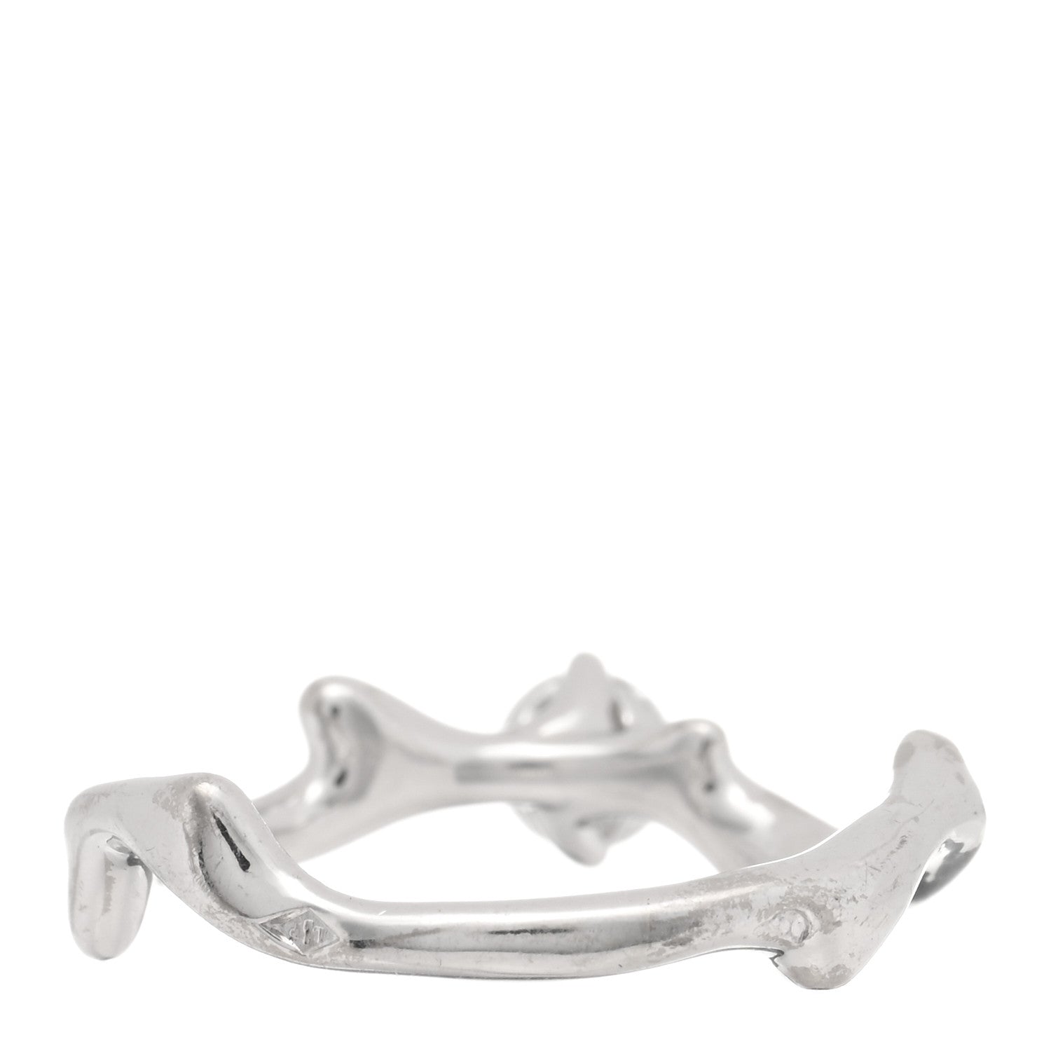 Christian Dior 18K White Gold Diamond .30ct Bois de Rose Solitaire Engagement Ring 51 5.75 3 of 4