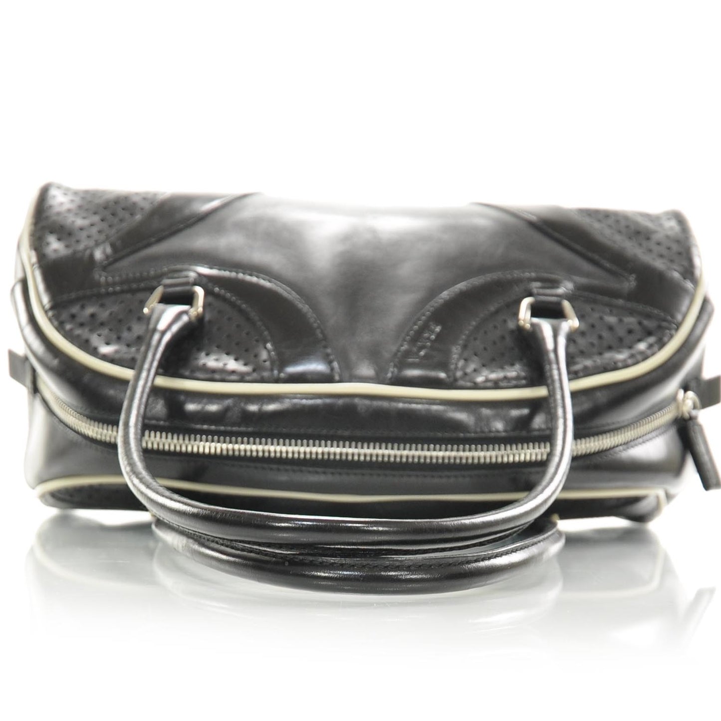 Vitello Drive Perforated Bowling Bag Black