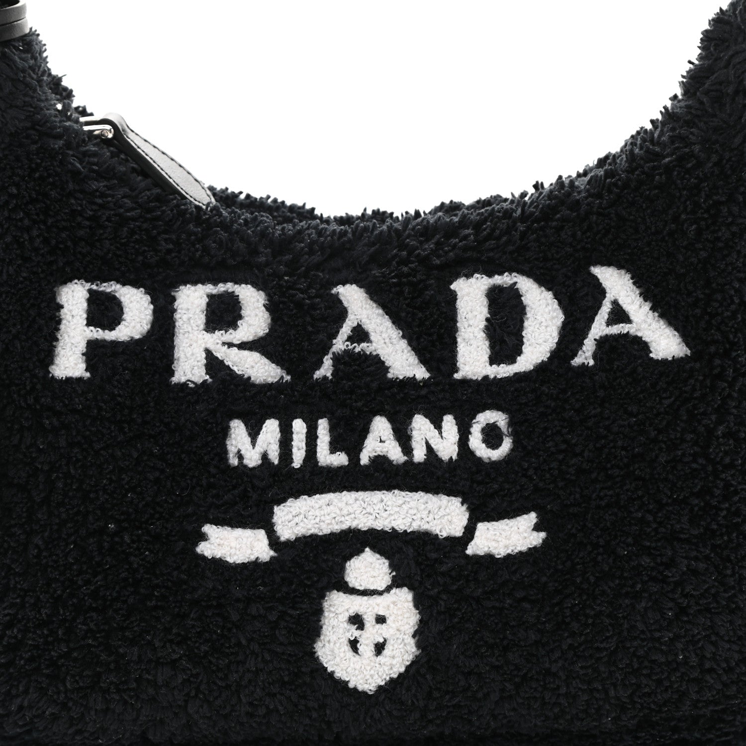 Prada Terry Cloth Mini Re-Edition 2000 Bag Black White 8 of 8