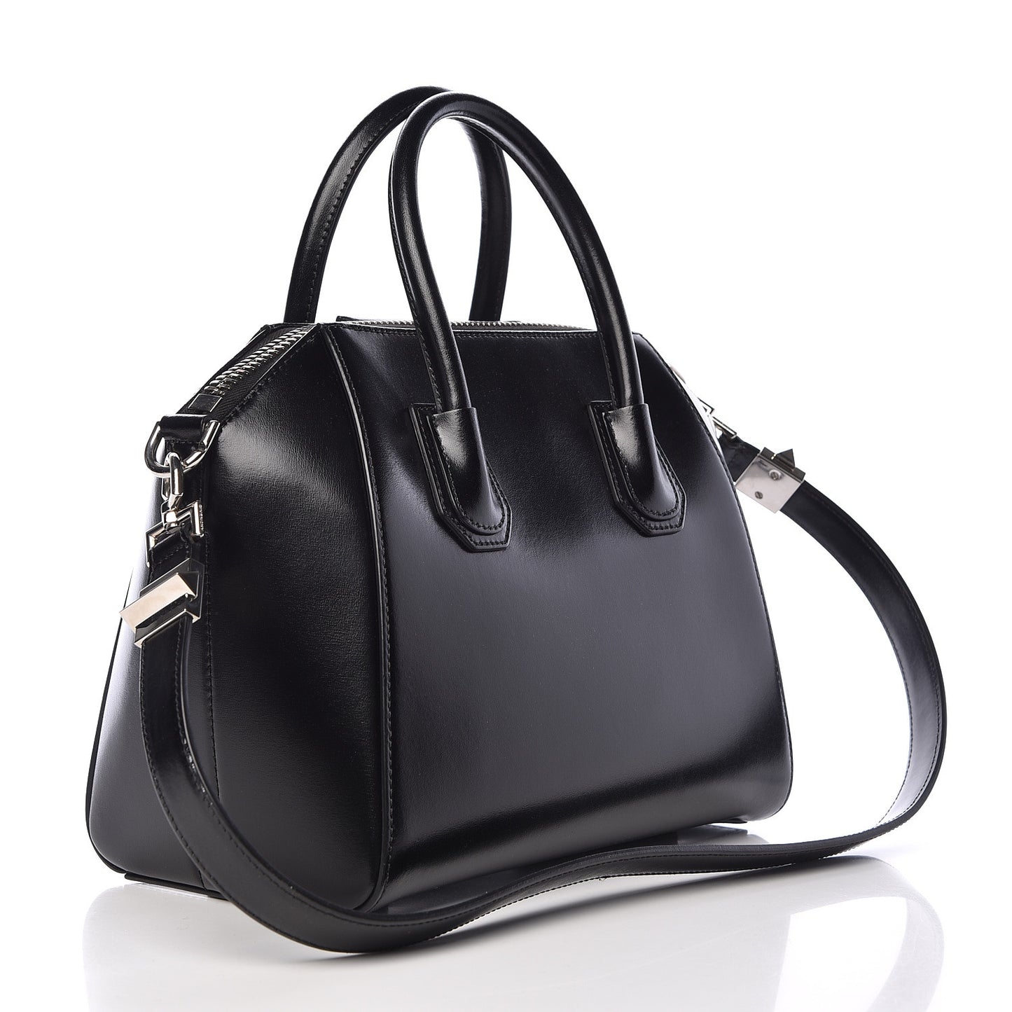 Shiny Lord Calfskin Small Antigona Black