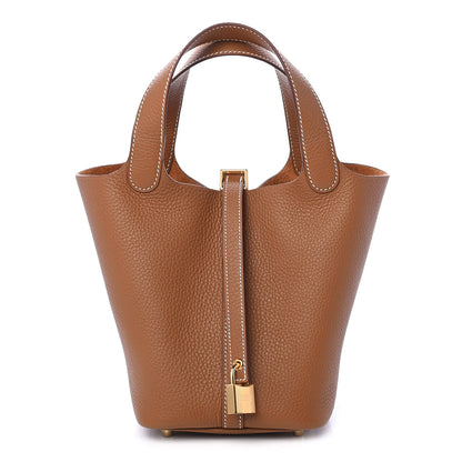 Hermes Taurillon Clemence Picotin Lock 18 PM Gold 1 of 9