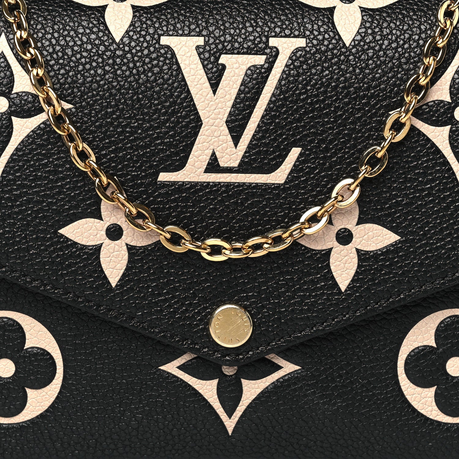 Louis Vuitton Empreinte Monogram Giant Felicie Pochette Black Beige 7 of 9